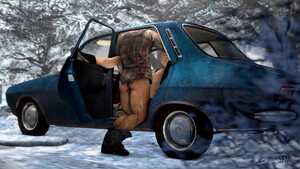 Жесткий секс в машине из порно мультика The Last of Us