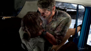 Жесткий секс в машине из порно мультика The Last of Us